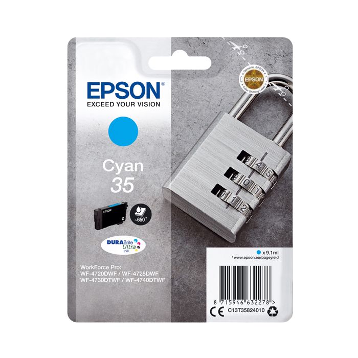 EPSON CARTUCCIA INCHIOSTRO CIANO SERIE 35 LUCCHETTO T3582 main product photo