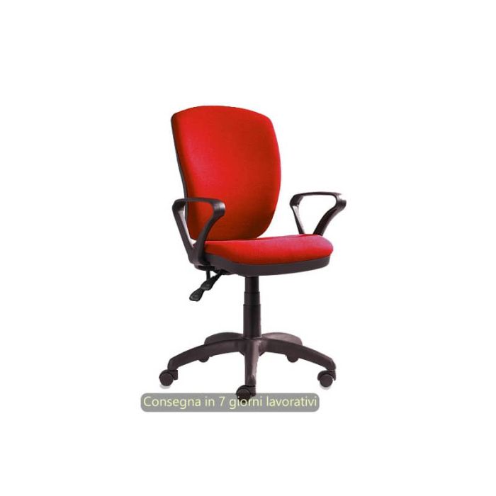 Seduta operativa Mirage Back-system in tessuto ignifugo Seditaly con braccioli fissi rosso - MRG0C3Q0CB411 main product photo