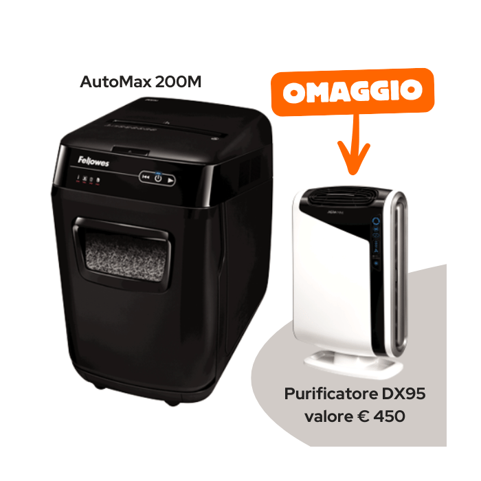 Distruggidocumenti Fellowes AutoMax 200M a microframmento 2x14 mm nero - 4656301 main product photo