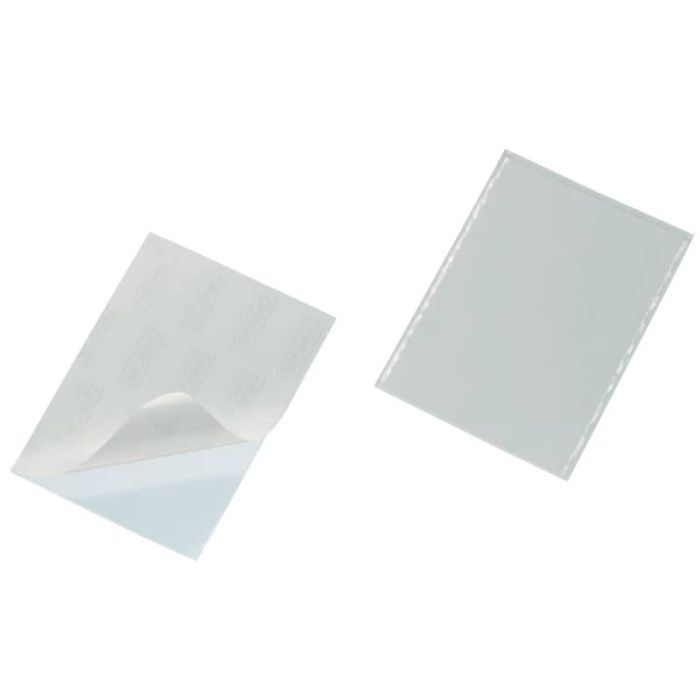 Portabiglietti da visita adesivi DURABLE POCKETFIX® 5,7x9 cm trasparente conf. 100 pezzi - 829319 main product photo