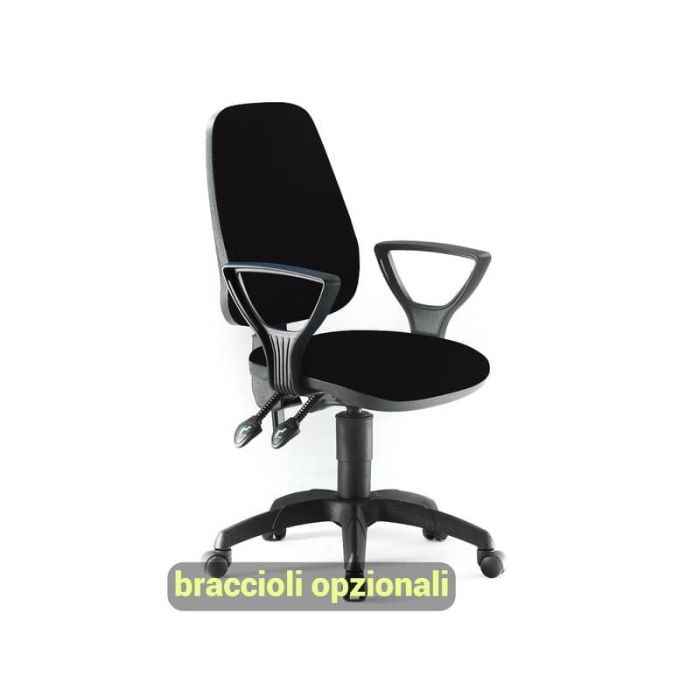 Sedia operativa girevole Unisit Leda LDAY Eco smart - schienale alto - rivestimento ignifugo nero - LDAY/IN main product photo