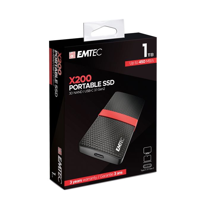 Emtec - Hard disk SSD esterno 3.1 - 1 TB - ECSSD1TX200 main product photo