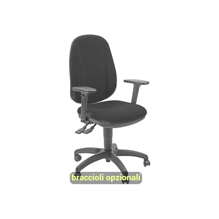 Sedia operativa girevole Unisit Giano GIGI Eco Smart rivestimento PPL nero - braccioli opzionali - GIGI/EN main product photo