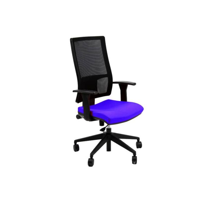 Sedia operativa girevole Unisit Nereide NDA schienele in rete - rivestimento Eco blu - con braccioli - NDA/BRTM/EB main product photo