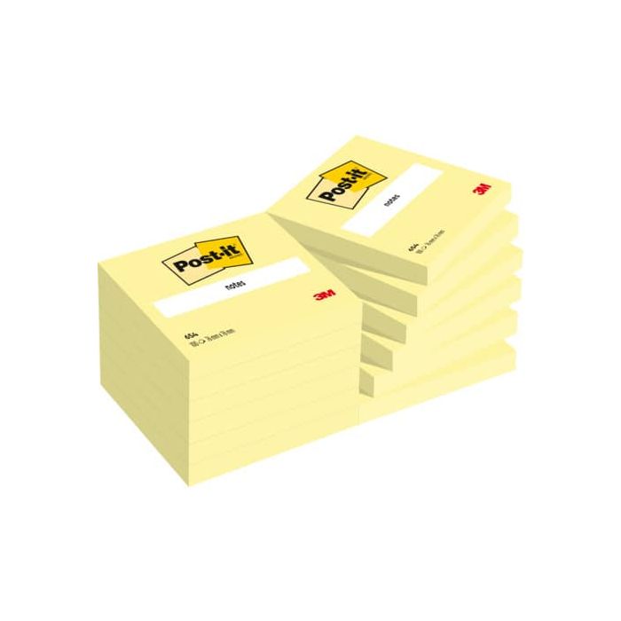 Foglietti riposizionabili Post-it 76x76 Giallo Canary™ (cfz 12 blocchetti da 100 ff) - 654 main product photo