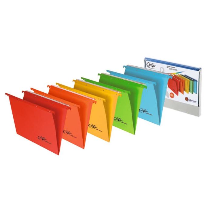 Cartelle sospese orizzontali Joker interasse 33 cm assortiti fondo a V Conf. 10 pezzi - 400/330 LINK - J7 main product photo