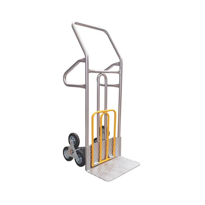 Carrello saliscale - 50 x 40 x 132 cm - max 280 kg - acciaio - grigio/giallo - Tecnotelai main product photo