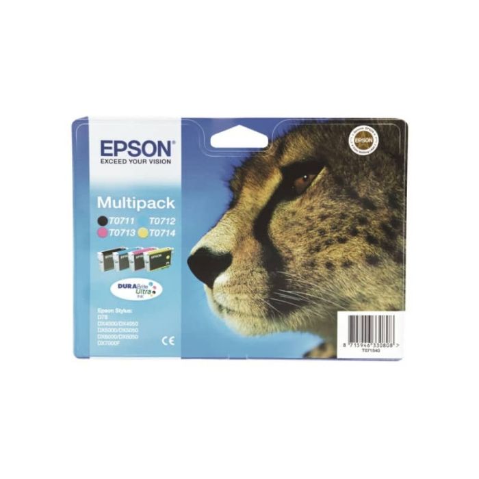 Cartucce inkjet Ghepardo T0715 Epson nero+ciano+magenta+giallo Conf. 4 - C13T07154012 main product photo