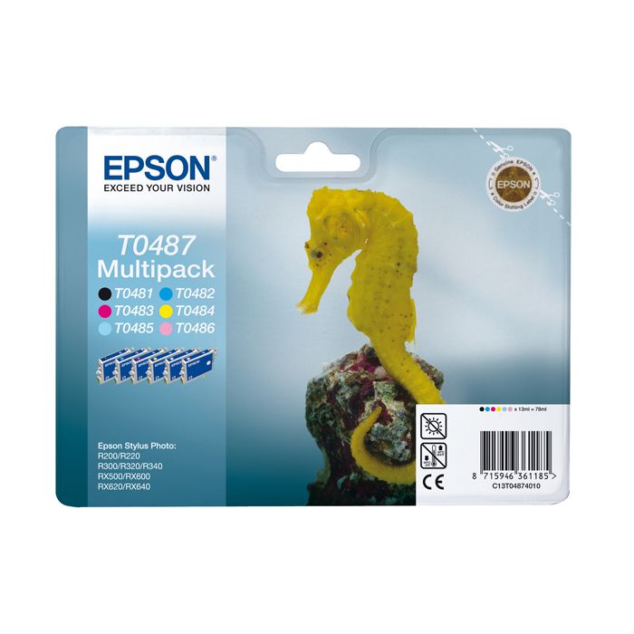 EPSON MULTIPACK T048 6 COLORI NERO CIANO MAGENTA GIALLO CIANO-CHI MAGENTA-CHI RS main product photo