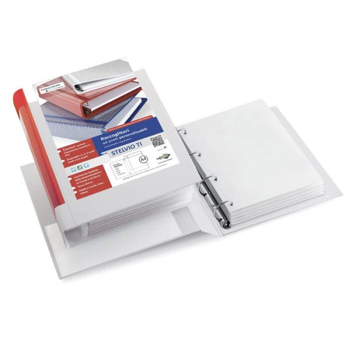 Raccoglitore personalizzabile Sei Rota Stelvio TI A4 - 2 anelli Q 65 mm. bianco 35654601 main product photo