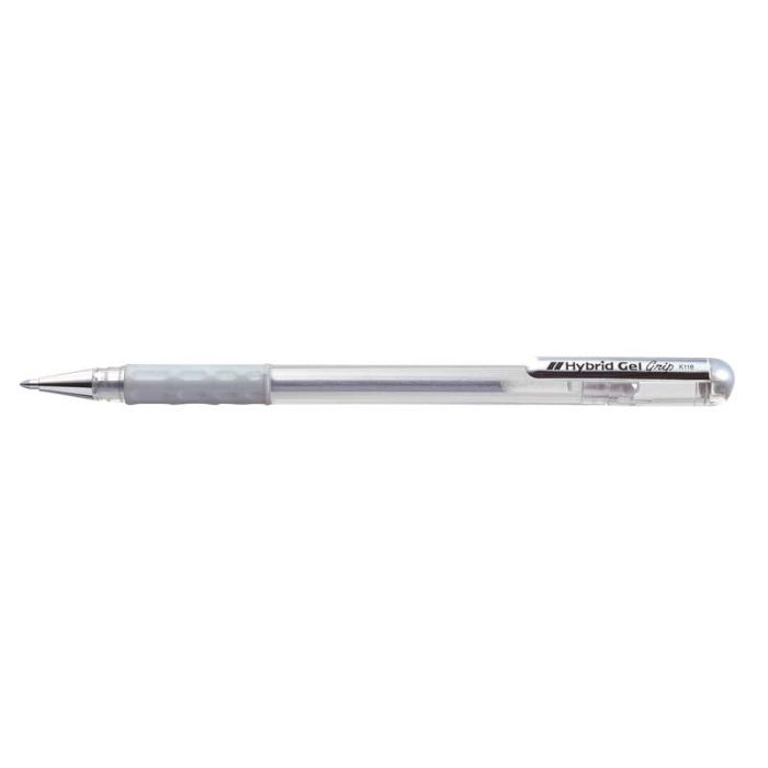 Penna roller Pentel Gel Hybrid grip Metallic 0.8 mm argento K118-Z main product photo