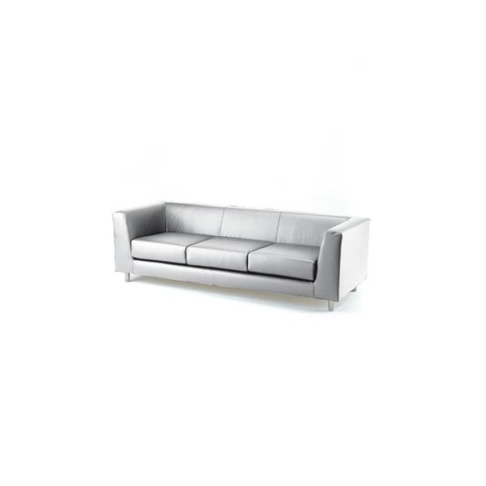 Divano attesa a 3 posti Unisit Quad QD3 schienale fisso - rivestimento tessuto similpelle bianco - QD3/KQ main product photo