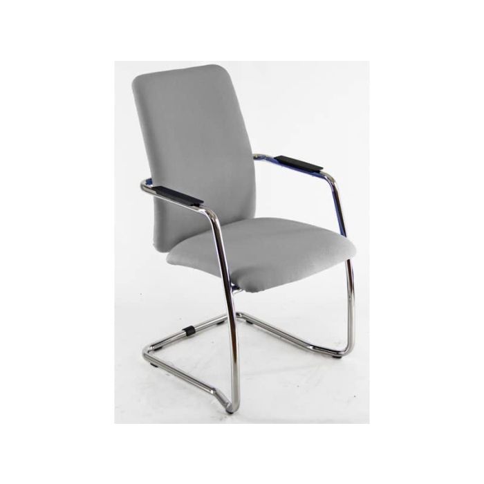 Sedia visitatore con slitta Unisit Lithium LTLTA schienale alto - rivest. pelle grigio - LTLTA/PT main product photo
