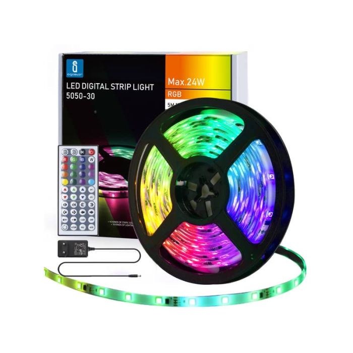 Striscia LED a basso voltaggio 5 m Aigostar fantasia di colori B10301WNW main product photo