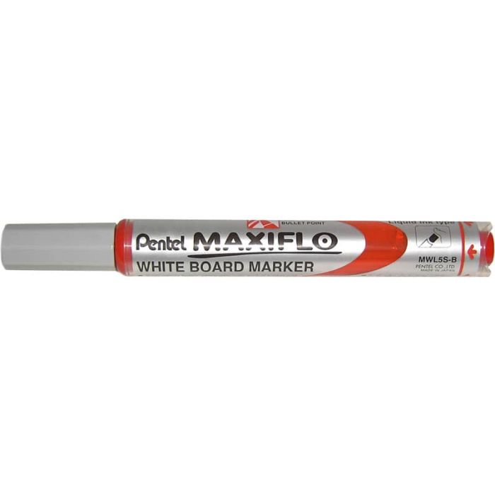 Marcatore per lavagne bianche Pentel MAXIFLO punta conica 4,0 mm rosso MWL5S-B main product photo
