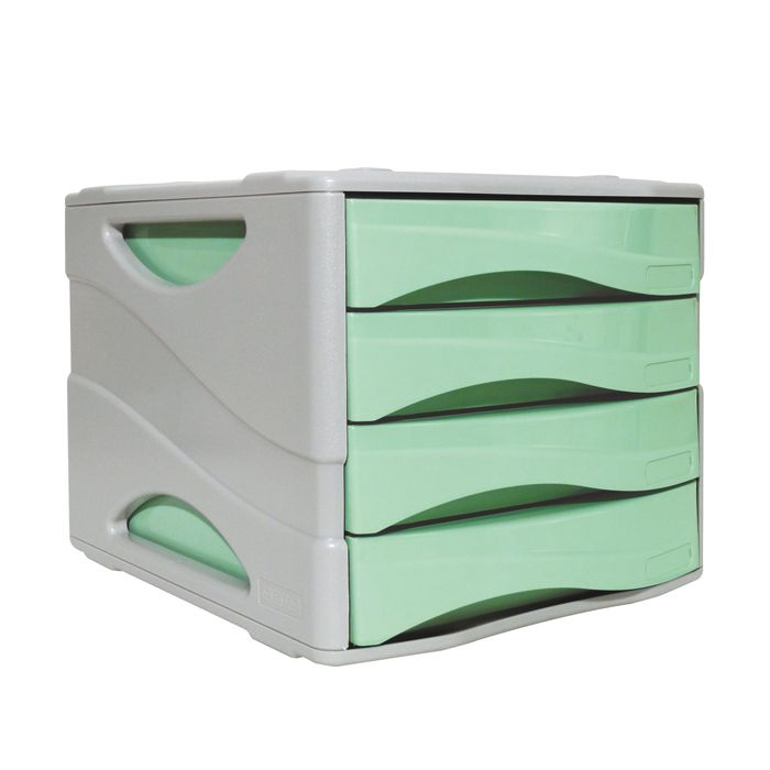 Cassettiera 4 cassetti ARDA Keep Colour Pastel polistirolo antiurto grigio/verde 15P4PPASV main product photo