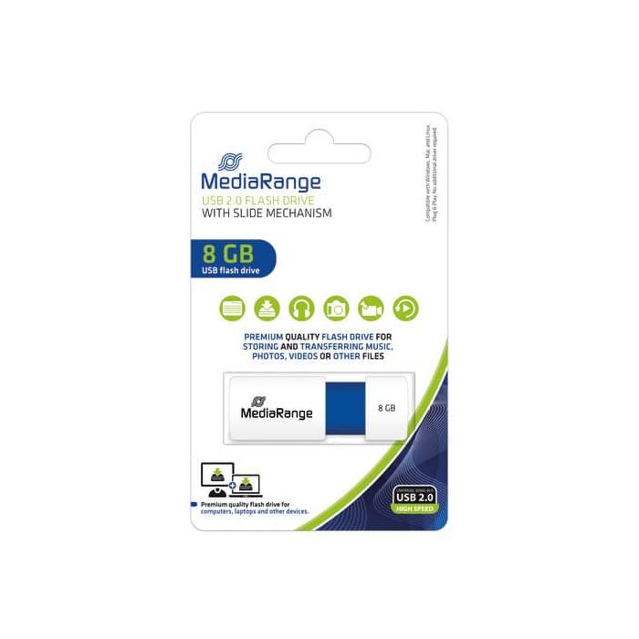 Chiavetta USB 2.0 - 8 Gb Media Range blu MR971 main product photo