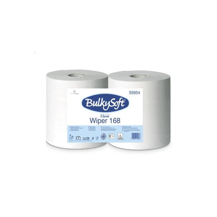 Bobina in pura cellulosa Wiper 165 evo Bulkysoft 750 strappi 2 veli bianco Conf. 2 pezzi - 55105.E20 main product photo