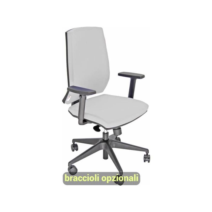 Sedia operativa girevole Unisit Larissa LR1S - rivestimento similpelle bianco - LR1S/KQ main product photo