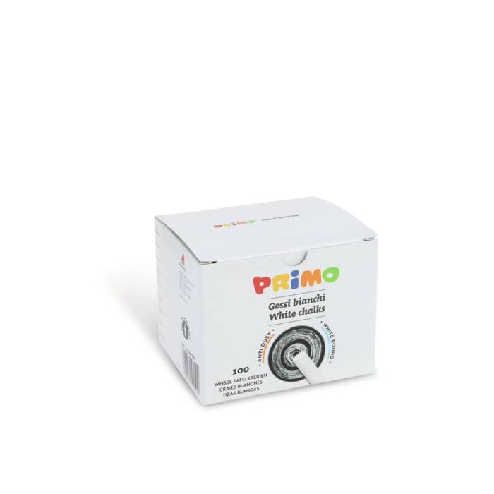 Gessi rotondi non polverosi Primo bianco - Ø 9x80 mm - scatola di cartone 100 pezzi - 010GB100R main product photo