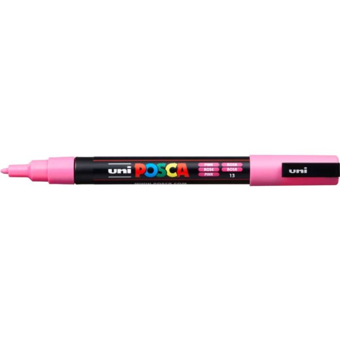Marcatore a tempera POSCA Uni-Ball punta tonda 0,9-1,3 mm rosa M PC3M RA main product photo