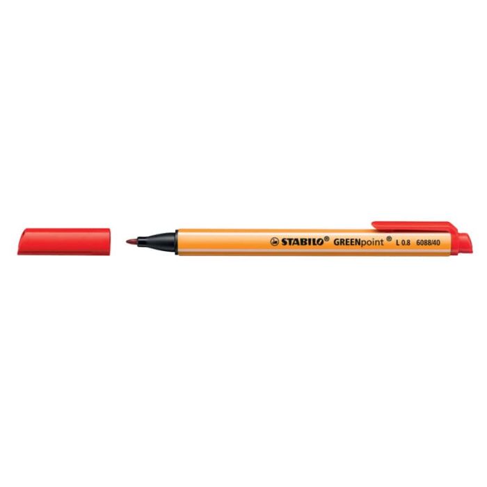 Penna con punta in fibra Stabilo GREENpoint 0,8 mm rosso 6088/40 main product photo