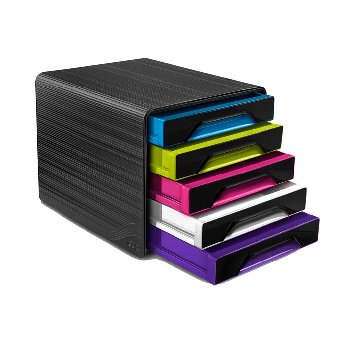 Cassettiera 5 cassetti standard nero/multicolori 7-111 Smoove Cep main product photo