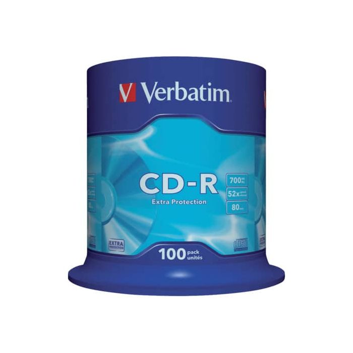 CD-R Extra Protection Verbatim 700 MB in confezione da 100 cd-r - 43411 main product photo