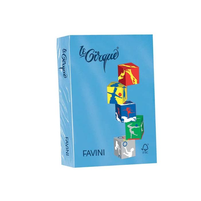 Carta colorata FAVINI LE CIRQUE per tutte le tecnologie di stampa 80 g/m² A4 azzurro reale 204 500 fogli - A71G504 main product photo