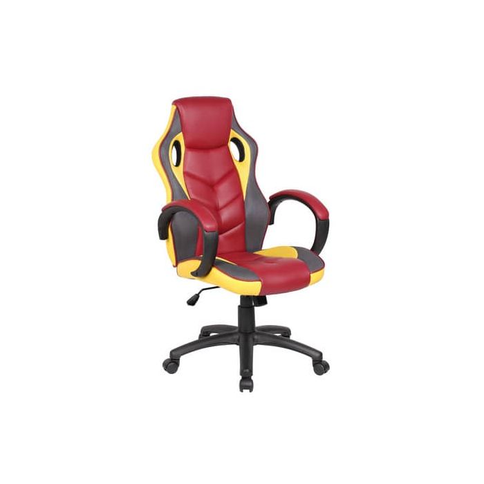 Poltrona gaming per adulti Serena Group Las Vegas L61 x P66 x H106/116 cm - granata-giallo - GA9381RM main product photo