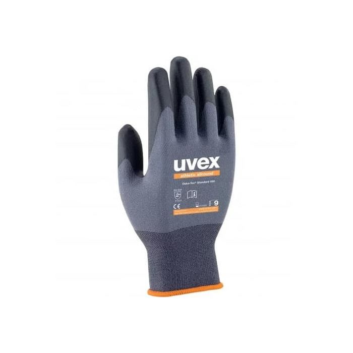Guanti protettivi traspiranti Athletic allround PA/elastane - rivestimento schiuma NBR - grigio nero Uvex TG.11 main product photo