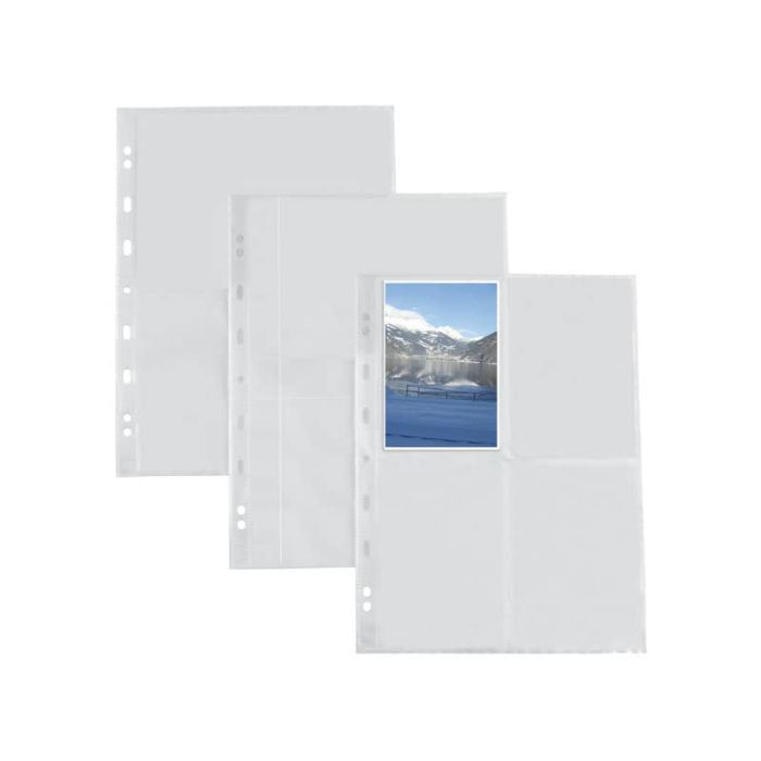 Buste a foratura universale Sei Rota Atla F per fotografie 8 spazi 10x15 mm trasparente conf. 10 buste - 662501 main product photo