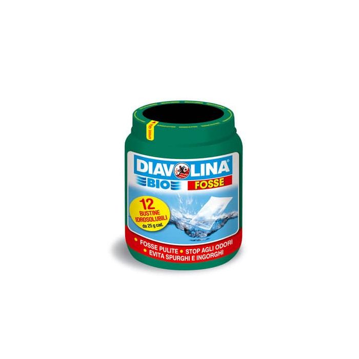 Attivatore fosse biologiche Diavolina Bio 12 bustine idrosolubili da 25 grammi - 16020 main product photo