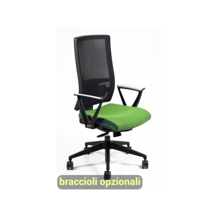 Sedia operativa girevole Unisit Nereide NDA schienele in rete - rivestimento Eco verde - NDA/EV main product photo