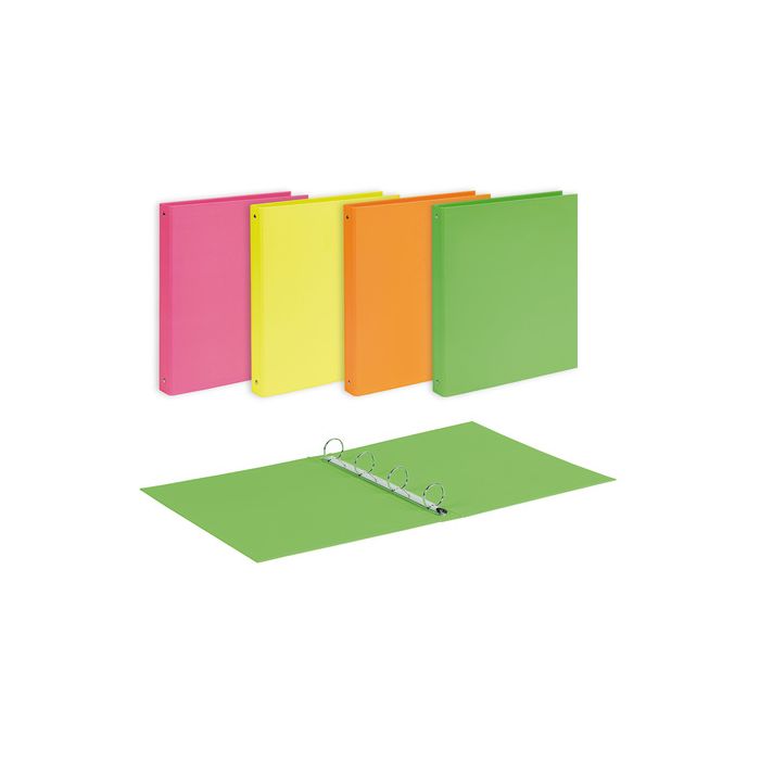 Raccoglitore Favorit 22x30 cm 4 anelli tondi diam. 30 mm - conf. 10 pz - colori assortiti linea Neon - 400198082 main product photo