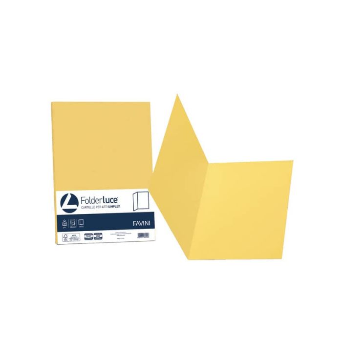 Cartellina semplice Favini FOLDER S cartoncino Simplex Luce&Acqua 200 g/m² 25x34cm giallo 53 conf.50 - A50B664 main product photo