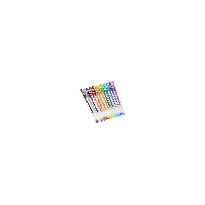Penne a gel con glitter Donau in conf. da 12 colori assortiti - 322143 main product photo