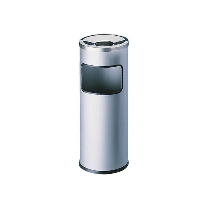 Posacenere DURABLE autoestinguente a colonna con sabbia e cestino acciaio argento metallizzato base tonda - 333223 main product photo