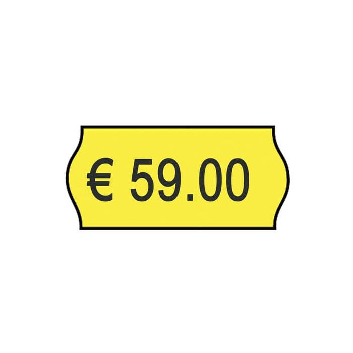 Rotolo da 1000 etichette per prezzatrice Printex sagomate 26x12 mm giallo remov. conf. 10 rotoli - 2612sfr10gi main product photo