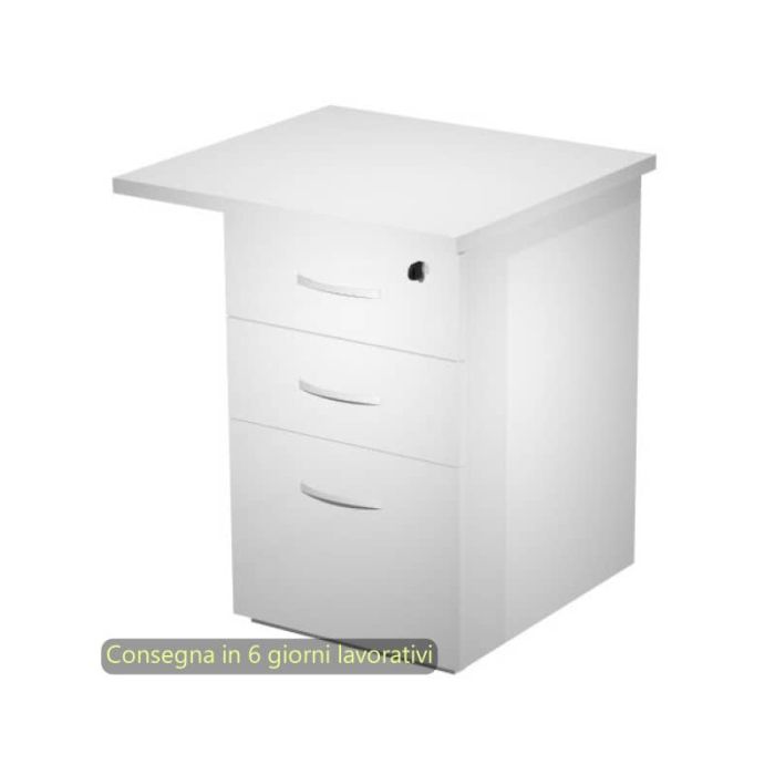 Cassettiera alta per scrivanie 2 cassetti + 1 classificatore 65x60xH.73 cm Flex Artexport bianco - CA60+TOP65/3 main product photo