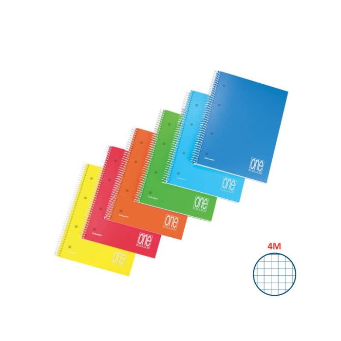 Blocco spiralato forato A5 80 gr/mq copertina in PPL - 80+1 ff One Color quadretto 4M - 2937 main product photo