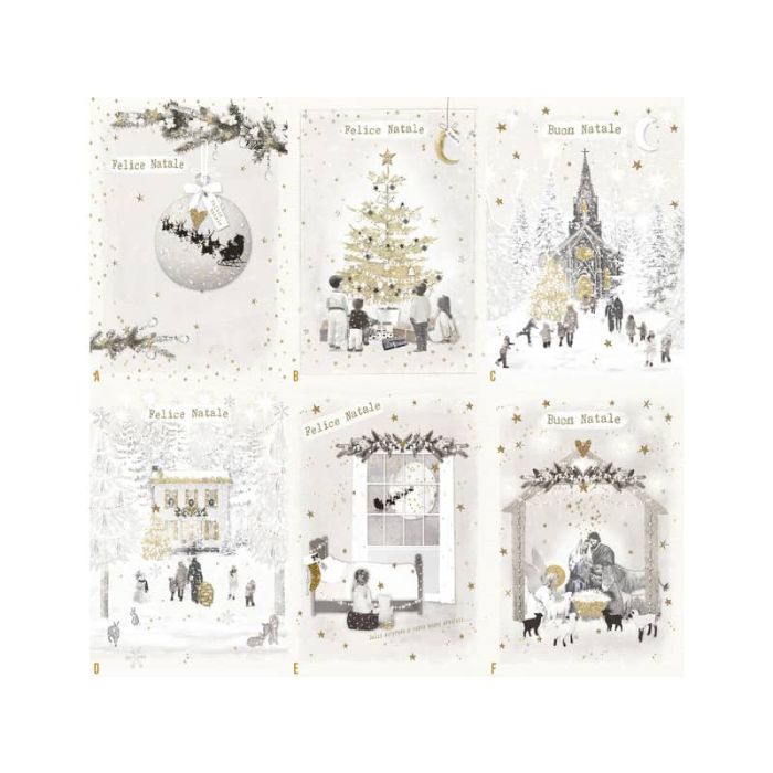 Biglietti augurali Natalizi ''Buon/Felice Natale'' 12x18 cm - conf.6 pezzi Biembi B4P232C61 main product photo