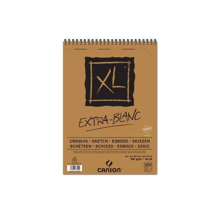 Album spiralato CANSON XL Extra White bianco 90 g/m² 120 fogli A4 C200787500 main product photo