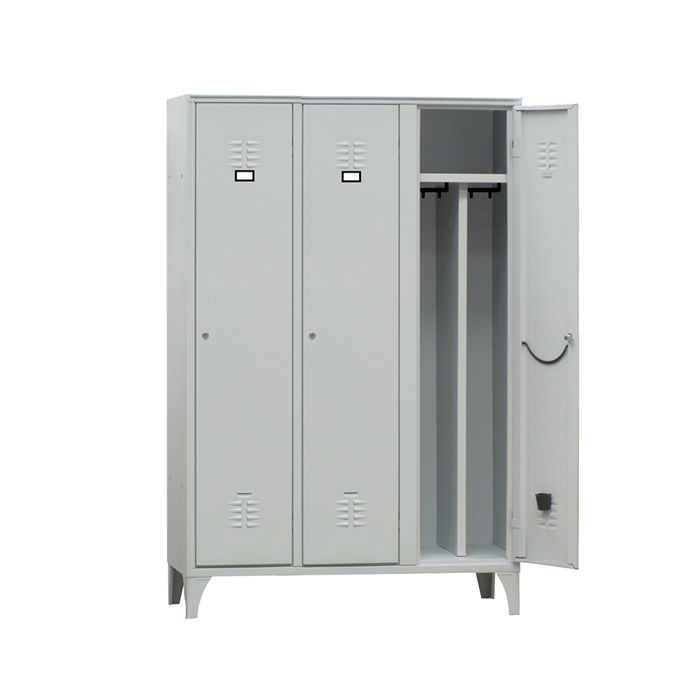 Armadio spogliatoio in metallo - 3 vani - con divisorio - 120 x 50 x 180 cm - grigio - Fasma main product photo