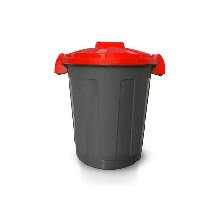 Bidone 25 litri dotato di coperchio e due chiusure esterne PP Mobil Plastic rosso - 105/25-ROB main product photo
