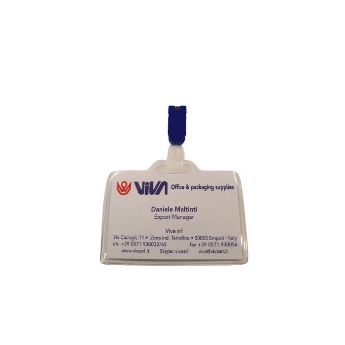 Portanome in pvc Viva aggancio-cartoncino conf. 100pz 95x60 mm 145+150PL main product photo