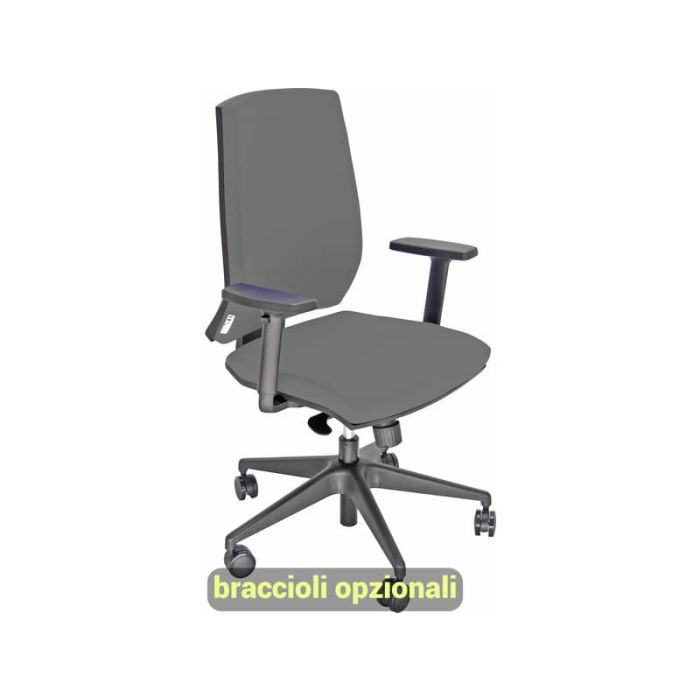 Sedia operativa girevole Unisit Larissa LR1S - rivestimento ignifugo grigio scuro -LR1S/IT main product photo
