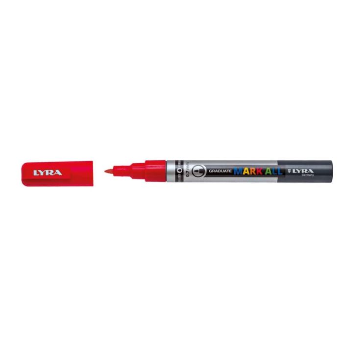 Marcatore a tempera LYRA Graduate Mark All punta tonda 0,7 mm rosso L6800018 main product photo
