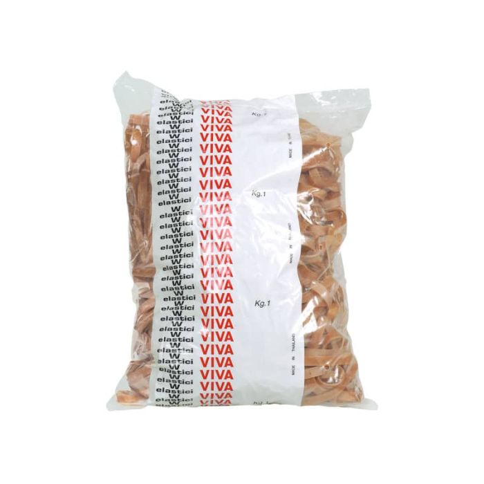 Fettucce Elastiche VIVA in busta in gomma naturale tabacco 50x5mm conf.1000 gr - G5X050B main product photo