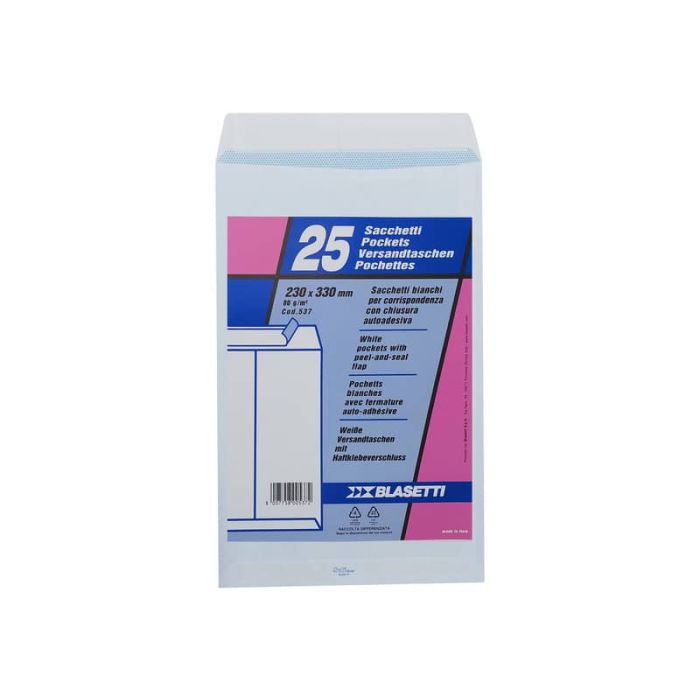Busta a sacco Blasetti Self bianco - 80 g/m2 - in conf. 25 buste - 230x330 mm 537 main product photo